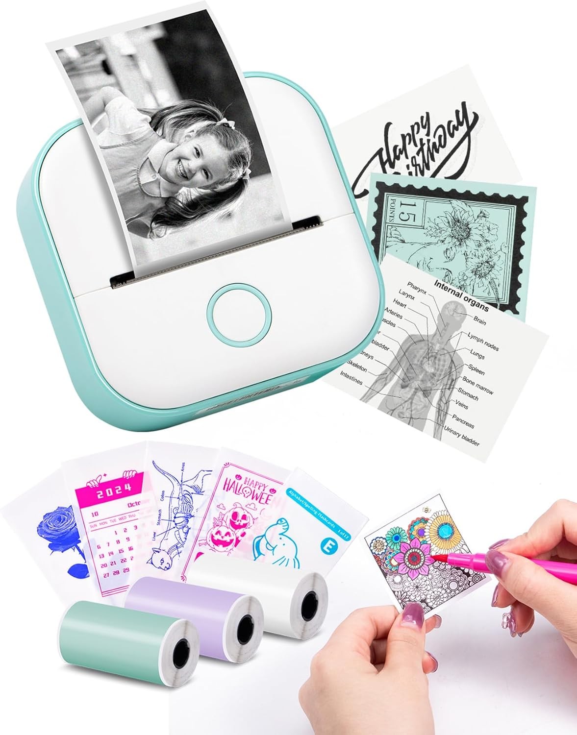 Mini Thermal Sticker Printer – Portable Bluetooth Photo Printer