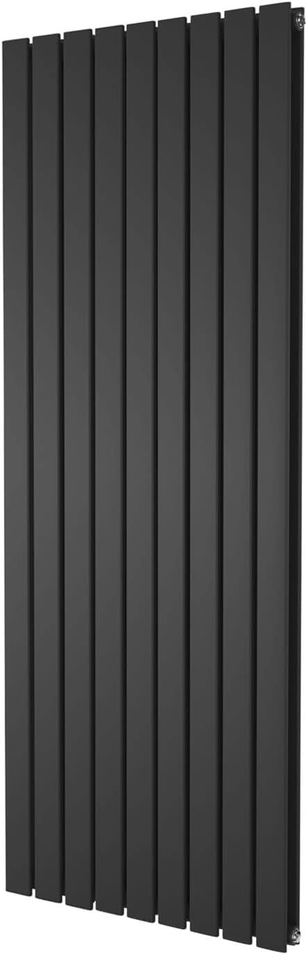 Vertical Black Flat Panel Radiator 1800x610mm Double Column High Heat