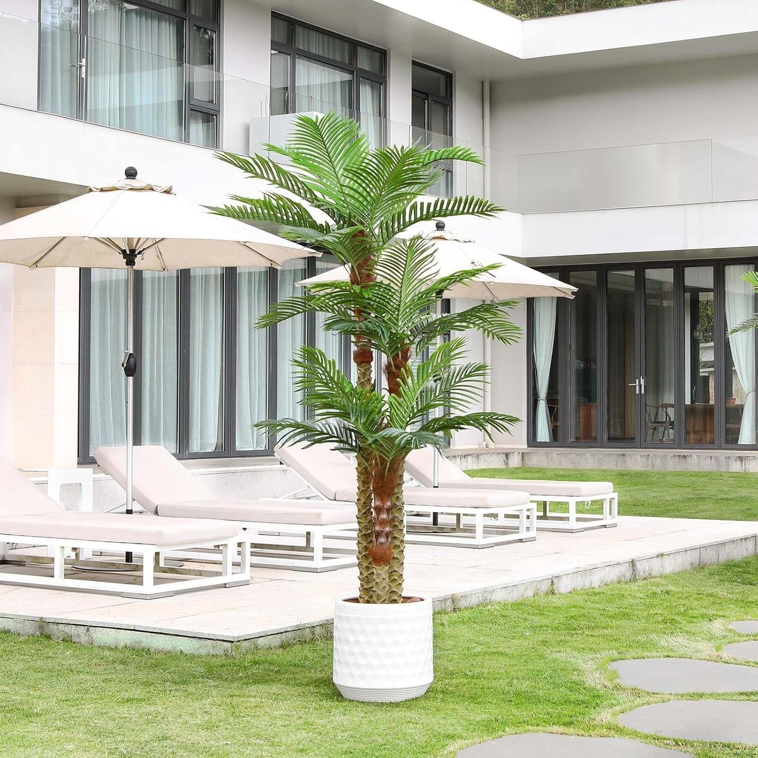 240cm Outdoor Artificial Palm Tree UV Resistant Large Faux Tropical Plant Decor
