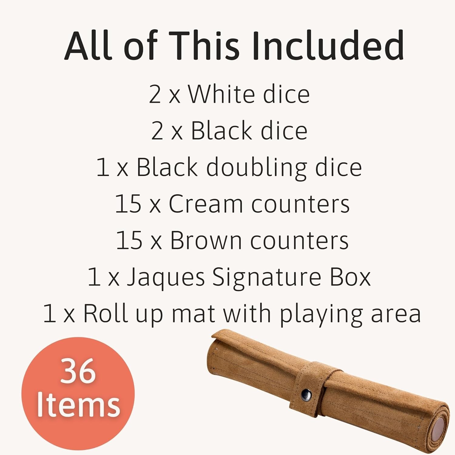 Luxury Leather Backgammon Set Roll Up Travel Board Game Dice Pieces