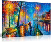 Night City Street Canvas Wall Art Park Scene Picture Print Home Decor 12x8