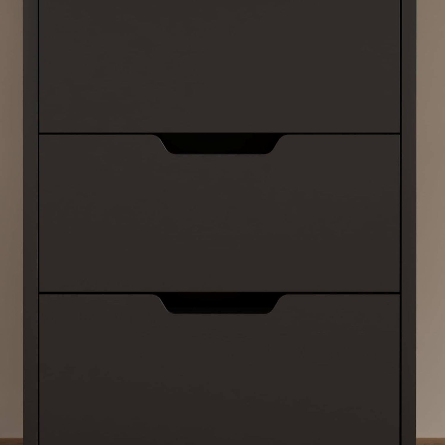 Black Rolling Desk Pedestal 3 Drawer Under Desk File Printer Cabinet