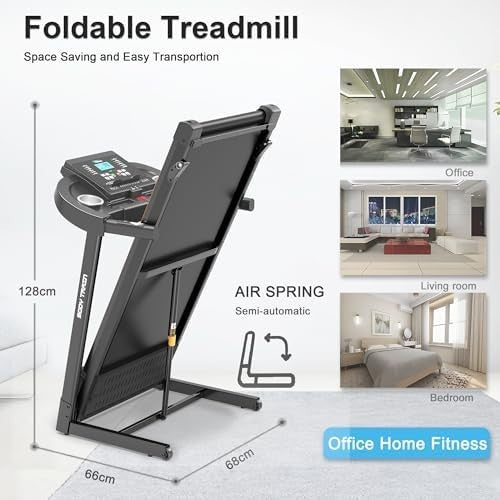 Folding Bluetooth Treadmill 14km/h 2.5HP Incline App Sync Kinomap Zwift Home Gym