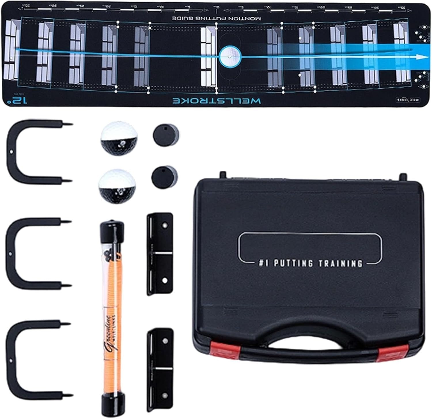 Golf Putting Mat Training Kit Portable Indoor Outdoor Home Practice Set