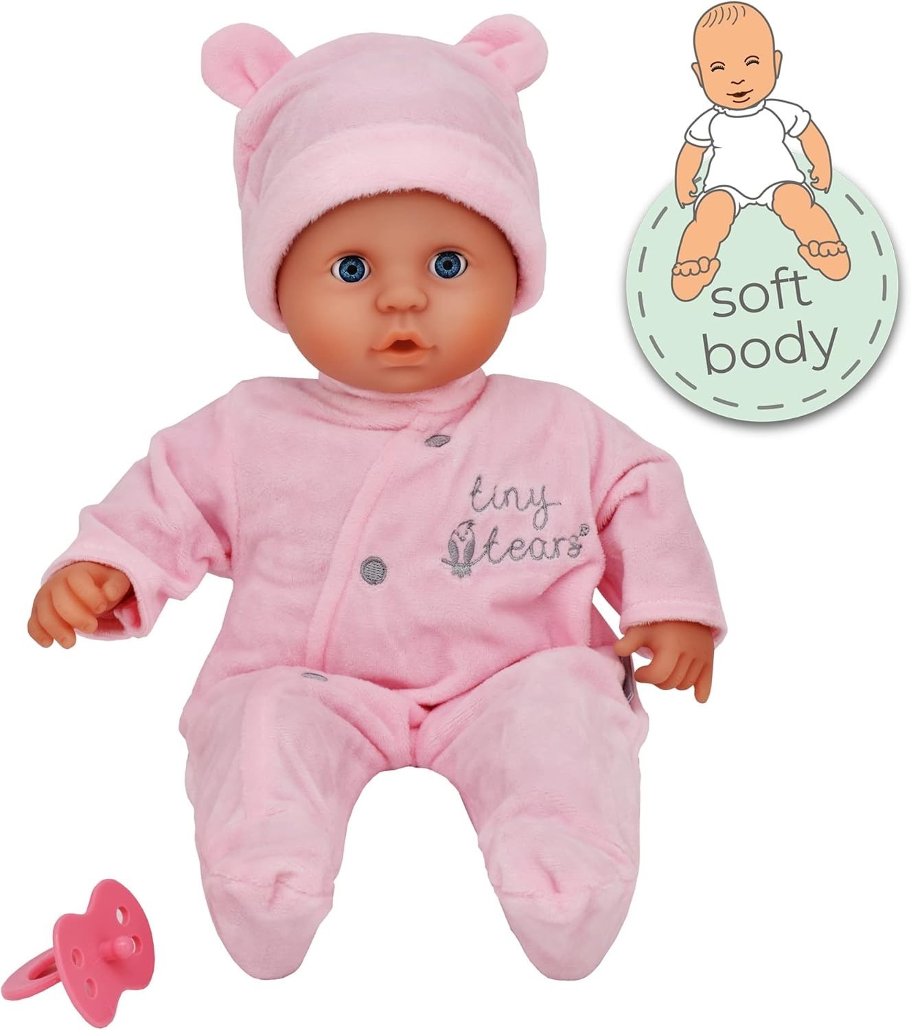 38cm Soft Baby Doll Sleeping Eyes Pink Outfit Dummy Toddler Safe