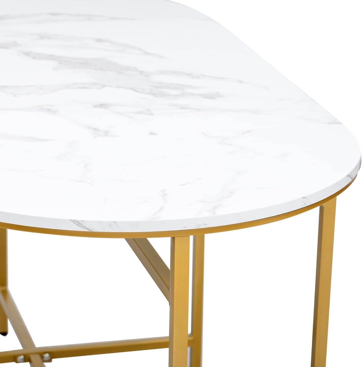 Modern White Marble Dining Table Set with 4 Chairs & 6 Stools – Stylish & Durabl