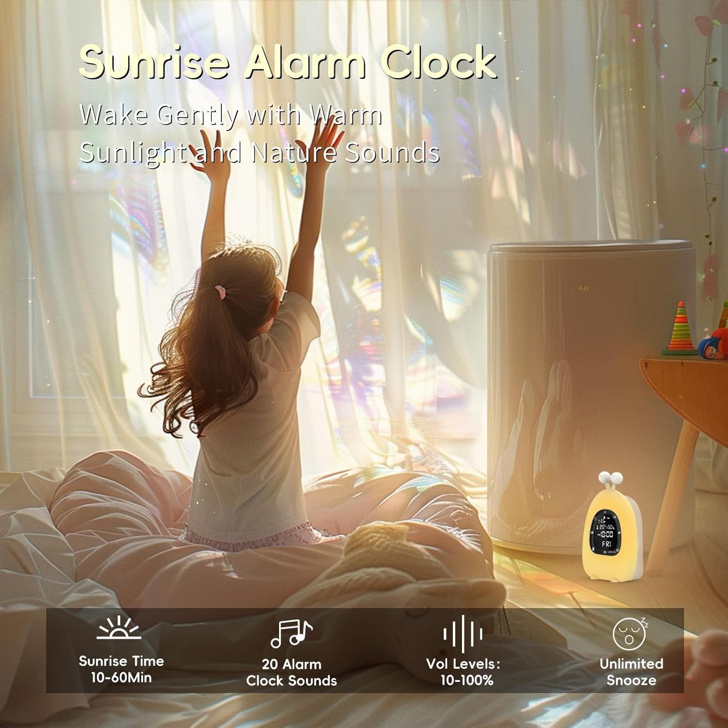 Sunrise Alarm Clock Wake Up Light White Noise App Control Night Light