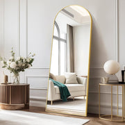 Full Length Arch Mirror 161x52cm Gold Frame, Standing & Wall Mount