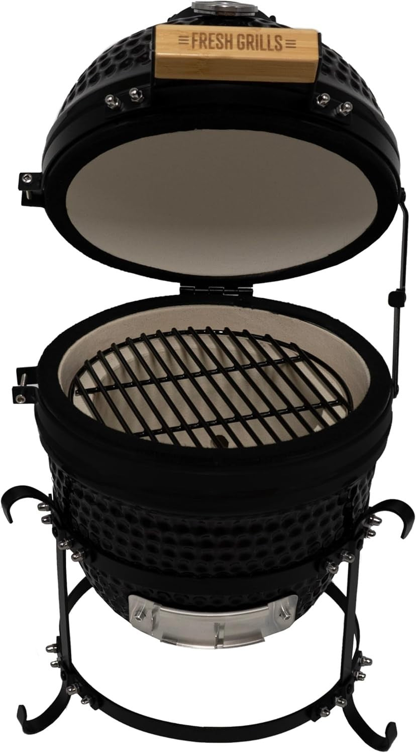 Portable 13" Kamado BBQ Smoker Grill Ceramic Charcoal Oven Outdoor Cooking