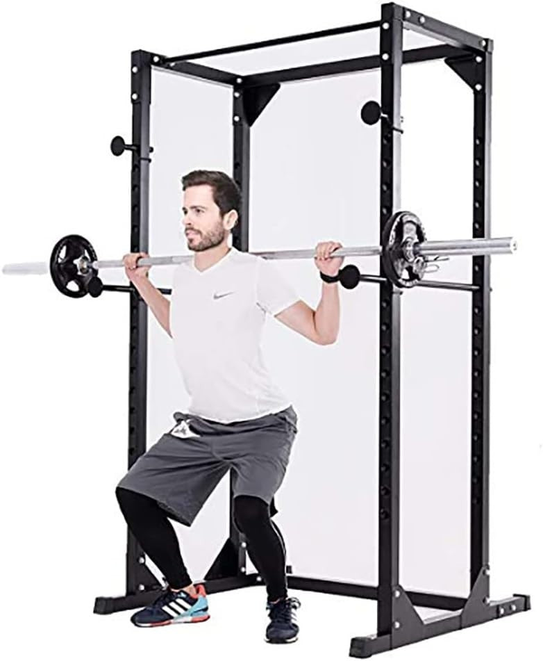 Heavy Duty Adjustable Power Rack Cage 18-Position Pull-Up Bar Home Gym