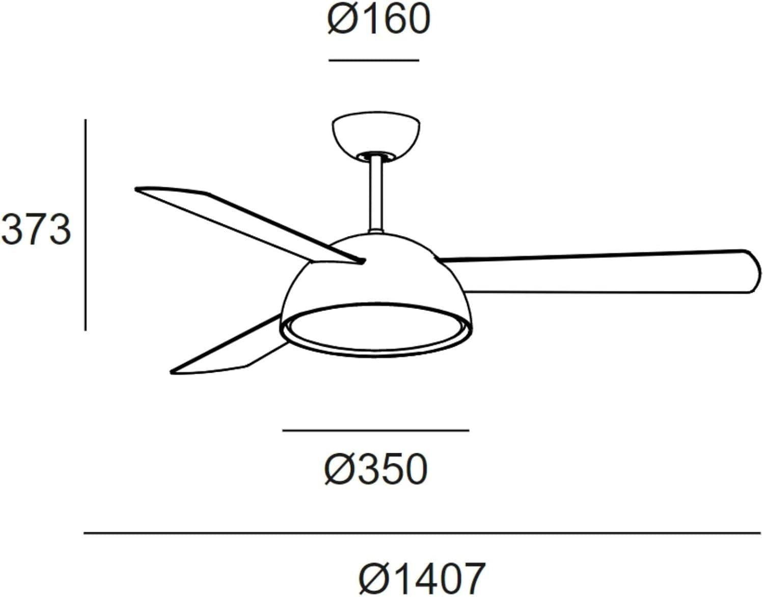FORLIGHT Gregal LED Ceiling Fan, Black, 3 Blades, 5-Speed, Remote, Timer