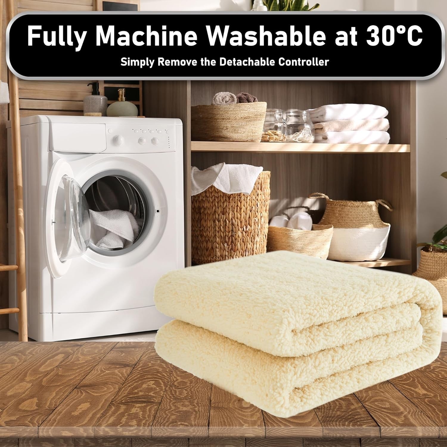 Single Electric Heated Blanket 9 Heat Timer Soft Fleece Mattress 190x90cm