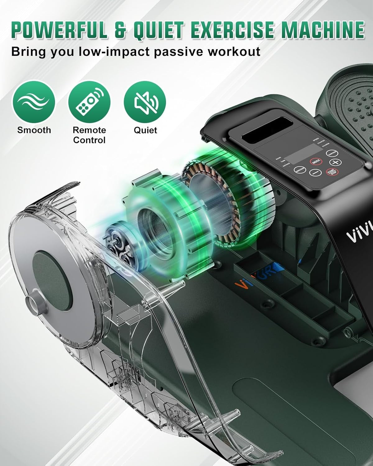Under Desk Elliptical Trainer Electric Quiet Seated Pedal Leg Exerciser