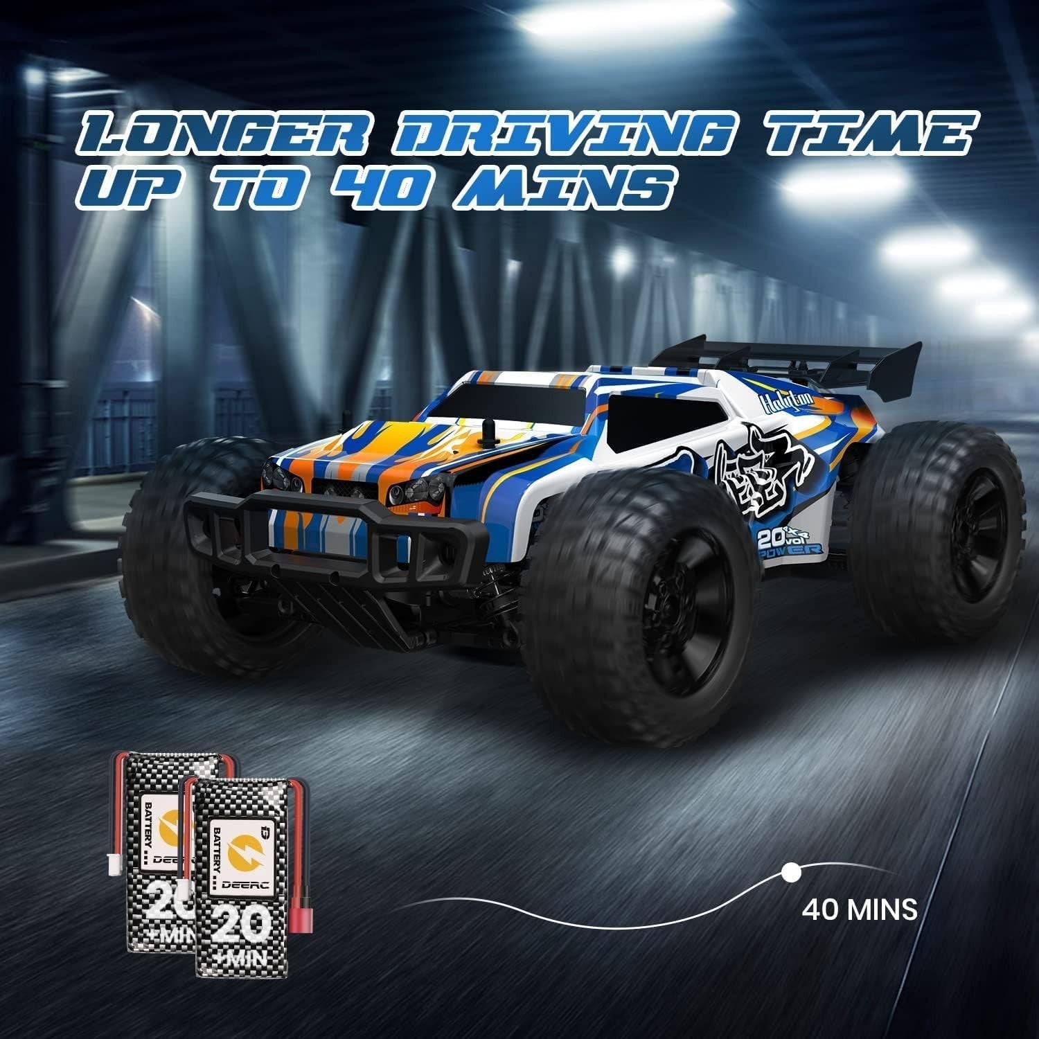 1:10 RC Car 4WD 48KM/H High Speed Off-Road Truck 2 Battery Toy for Kids & Adults