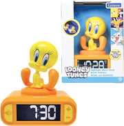 Kids Yellow Night Light Alarm Clock LCD Snooze Sounds Bedside Clock
