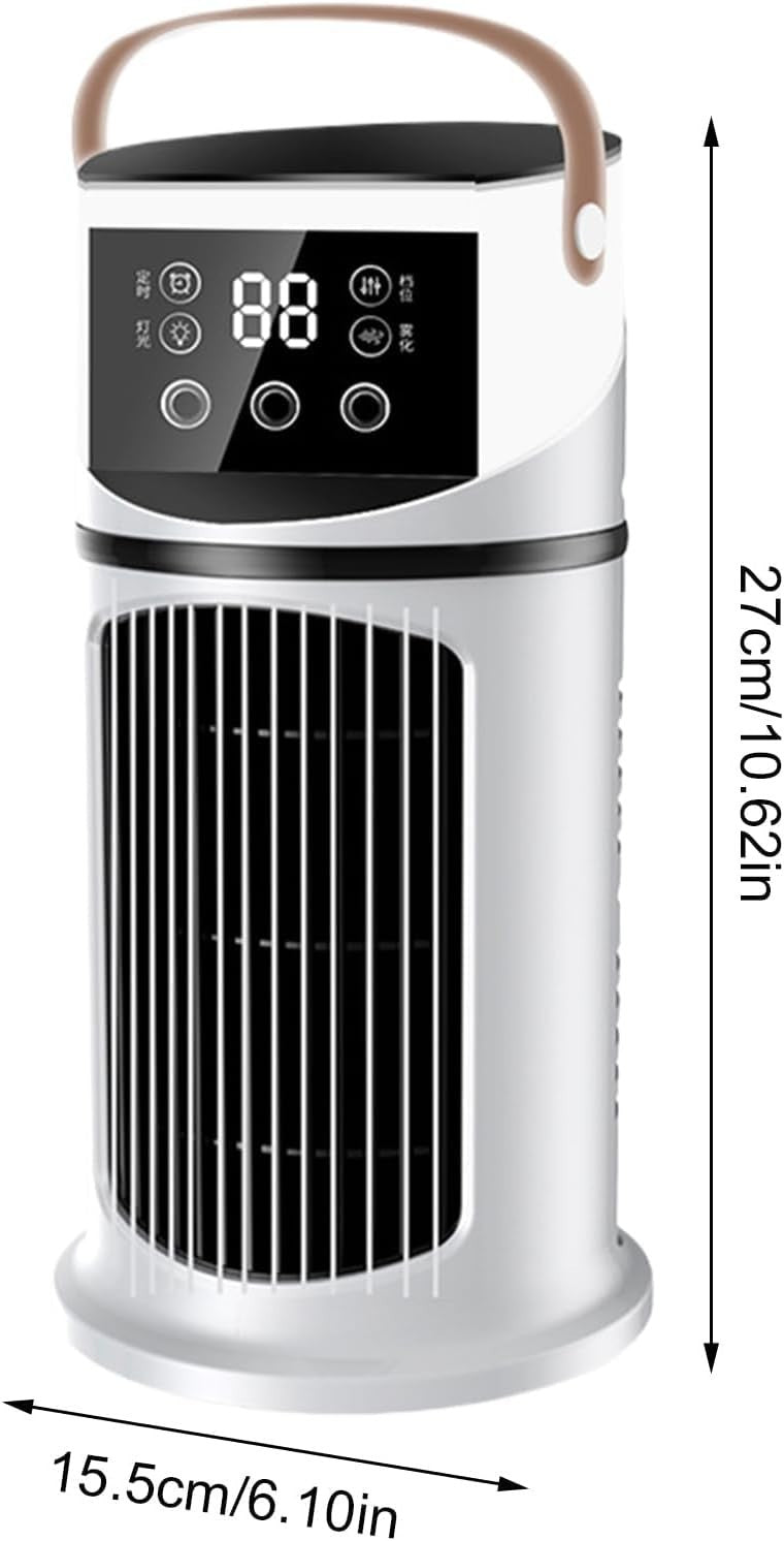 Small Portable Air Cooler Fan – 9 Speed Quiet Desktop Mini AC Unit Room Cooling