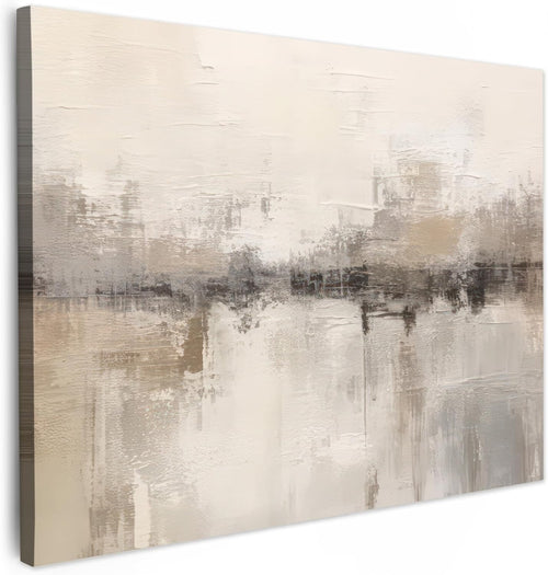 Beige Abstract Canvas Wall Art 40x30cm Modern Framed Print