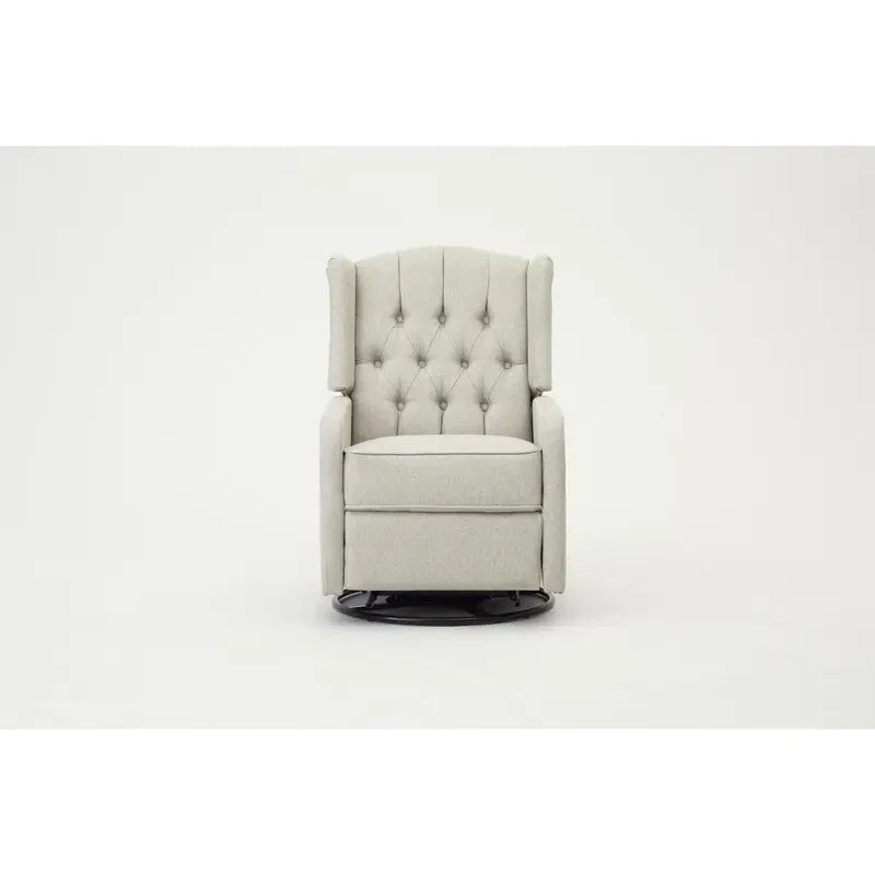 Grey Recliner Armchair Swivel Wing Back Lounge Chair with Footrest Seat