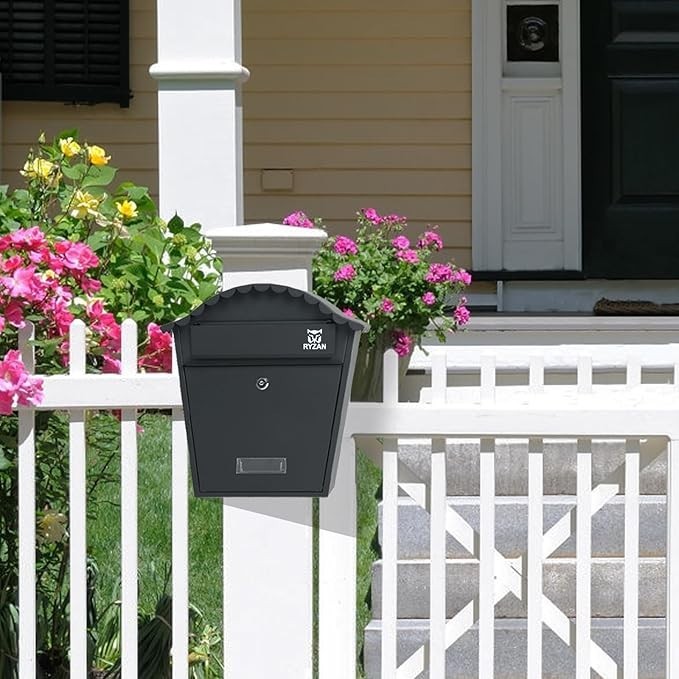 Wall Mounted Waterproof Mailbox Outdoor Steel Post Box Lockable Secure Parcel