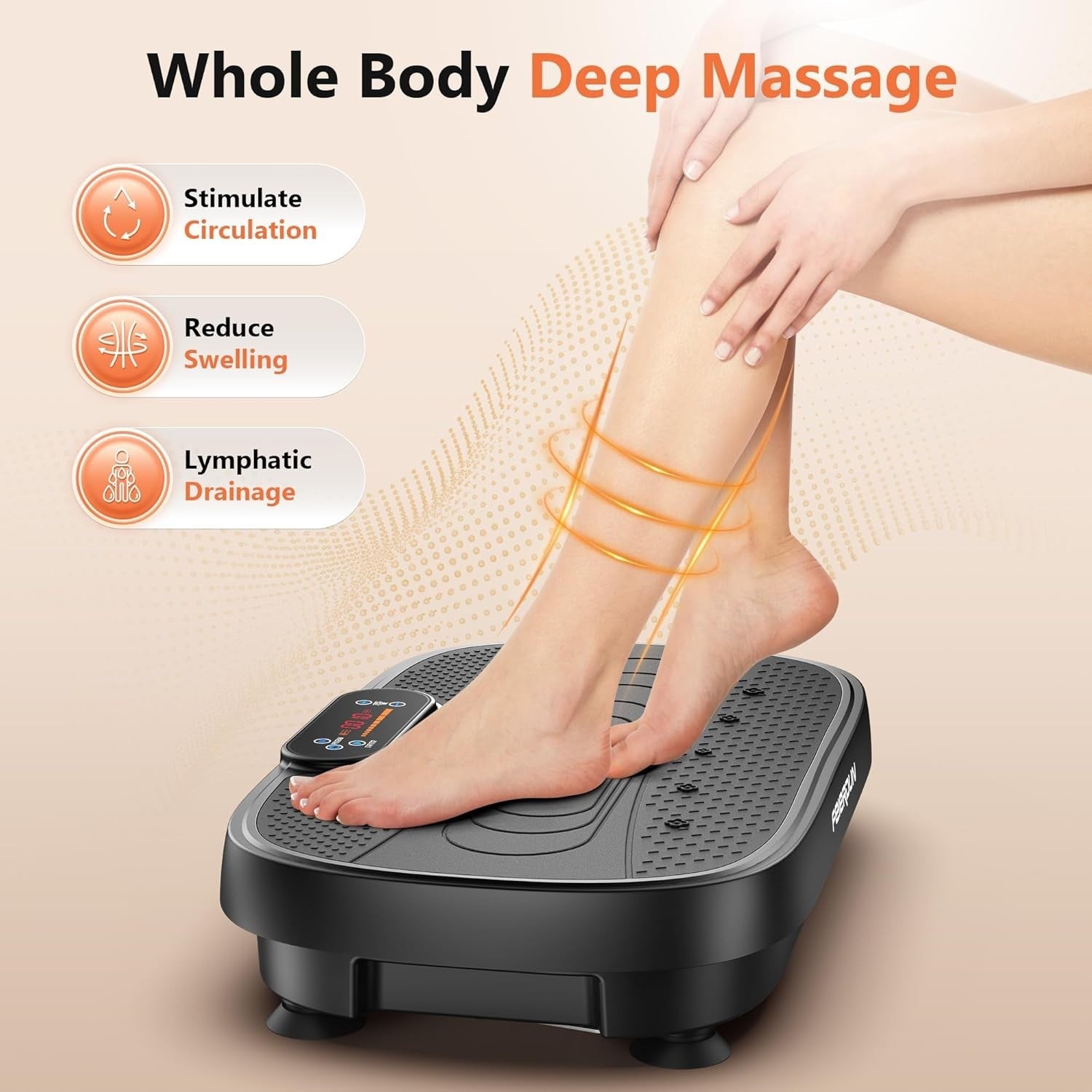 Black Whole Body Vibration Plate Fitness Machine 120 Speeds Home Therapy