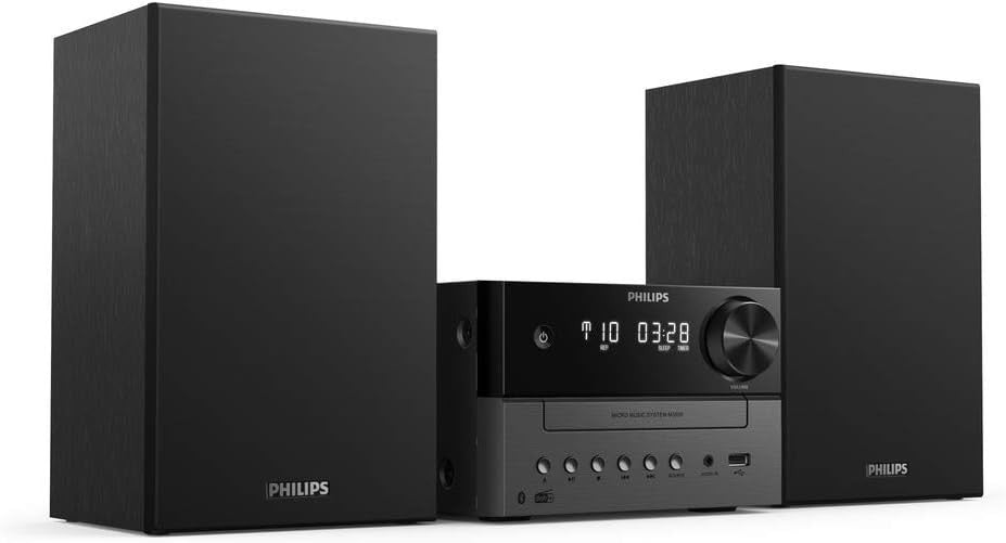 Compact Hi-Fi Stereo System Bluetooth DAB+ FM USB CD MP3 18W Bass Reflex Sound