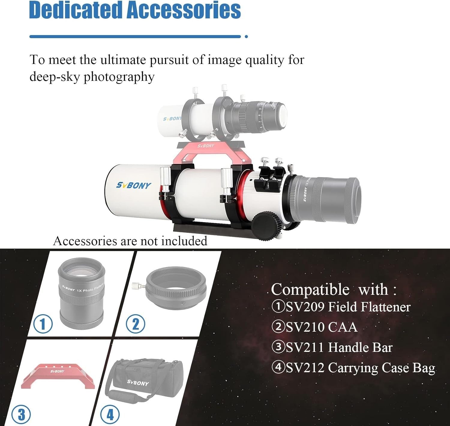 122mm APO Telescope with OAG Prism & DC Hub for Deep Sky Astrophotography