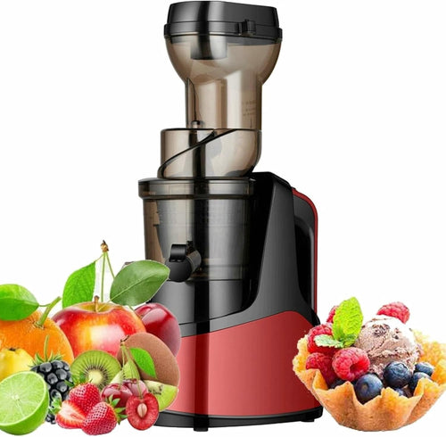 Red Cold Press Juicer 1000ml Whole Fruit Low RPM Reverse Function