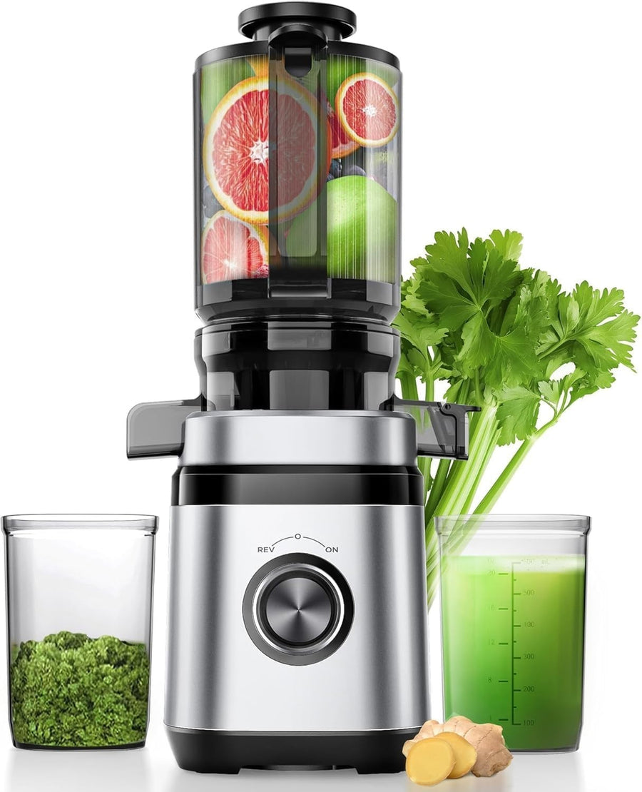 Cold Press Juicer 110mm Wide Chute Whole Fruit 350W Quiet High Yield BPA