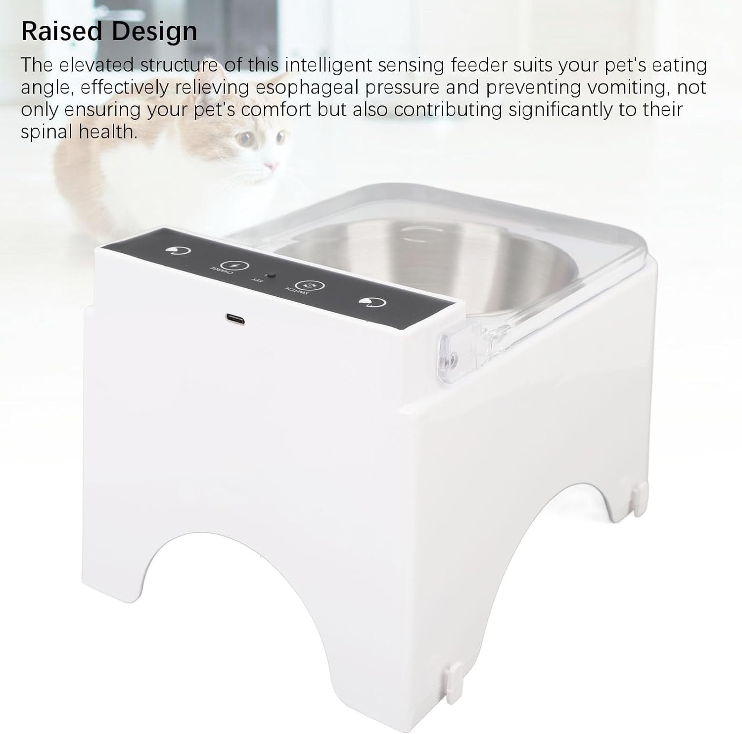 Automatic Infrared Sensor Pet Feeder Auto Open Lid Cat Dog Feeding Bowl