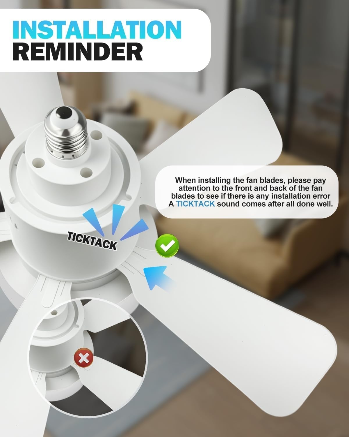 Olutula Dimmable Ceiling Fan, 4 Speed, LED Light, E27 Base, Remote