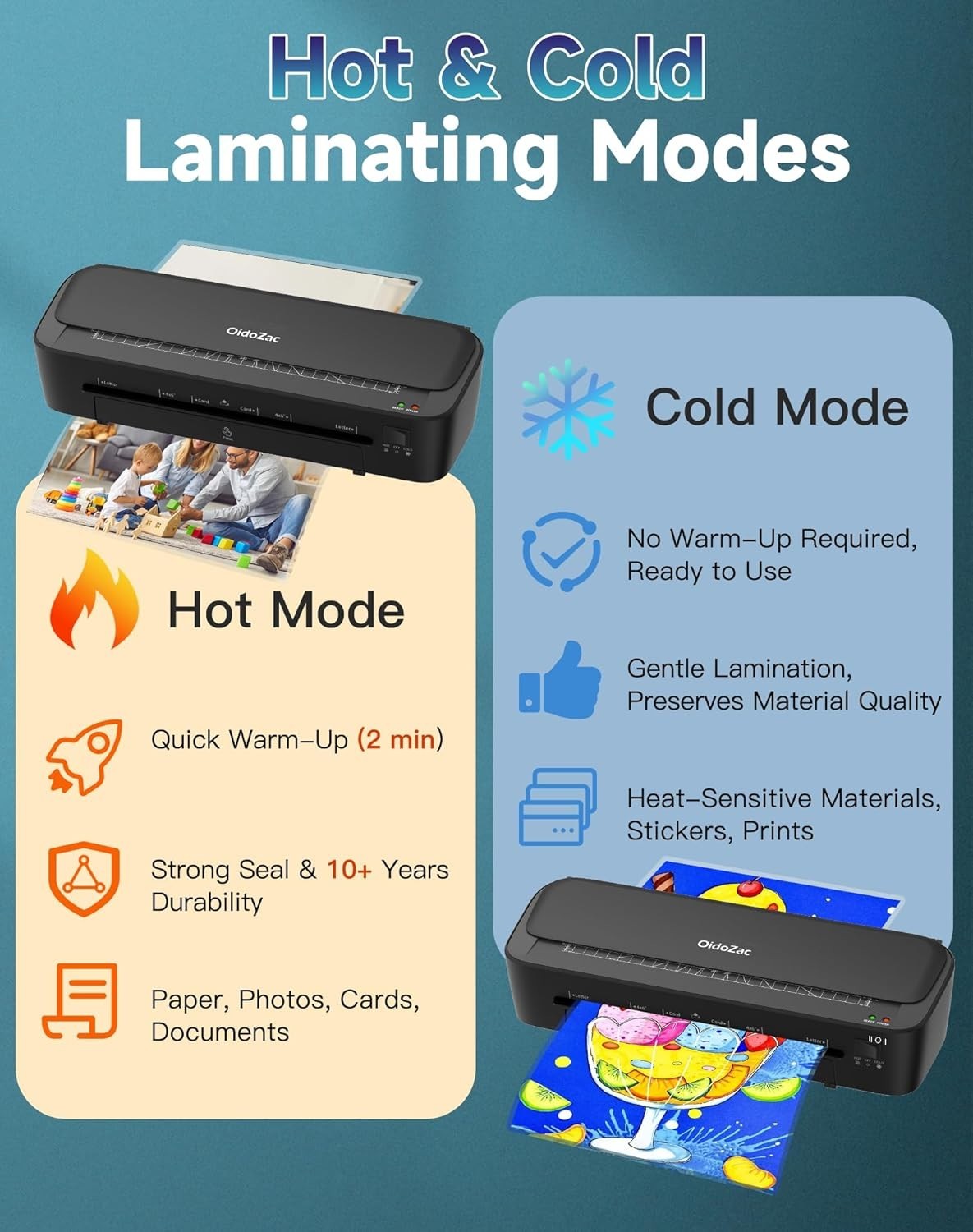 A4 Laminator Machine 11-in-1 Hot Cold Fast Anti Jam + 36 Pouches