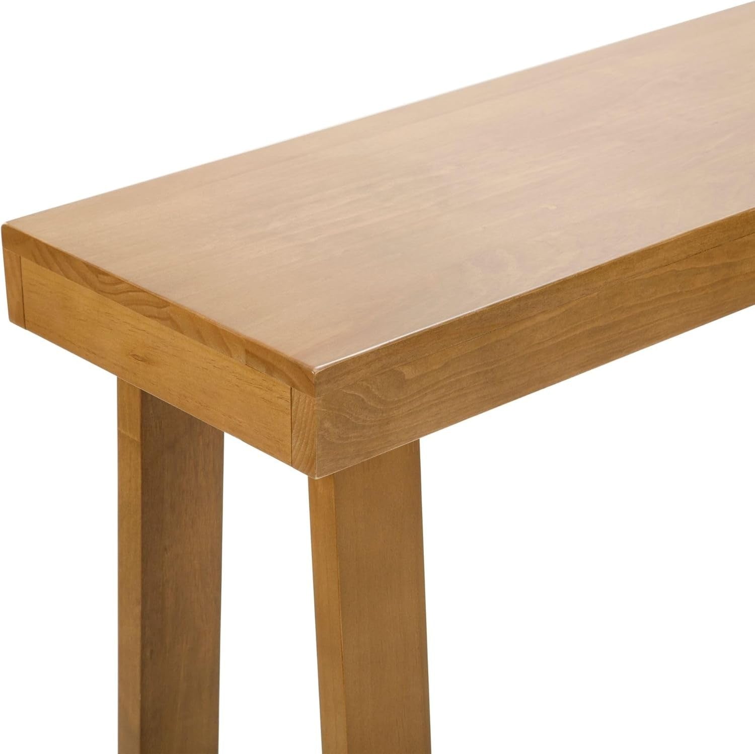66 Inch Solid Wood Console Table – Narrow Entryway Sofa Accent, Pecan