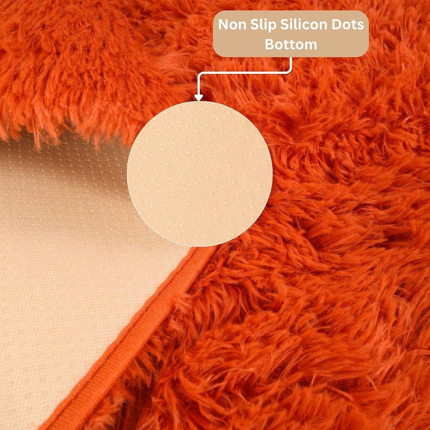 Rust Hallway Runner Rug 80x300cm Fluffy Thick Pile Non Slip Shaggy Carpet