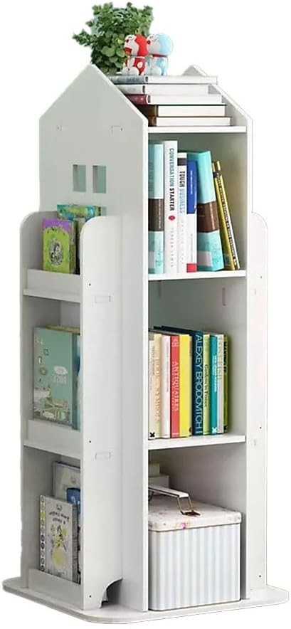 360° Rotating Kids Bookshelf 10-Shelf Freestanding Space-Saving Bookcase