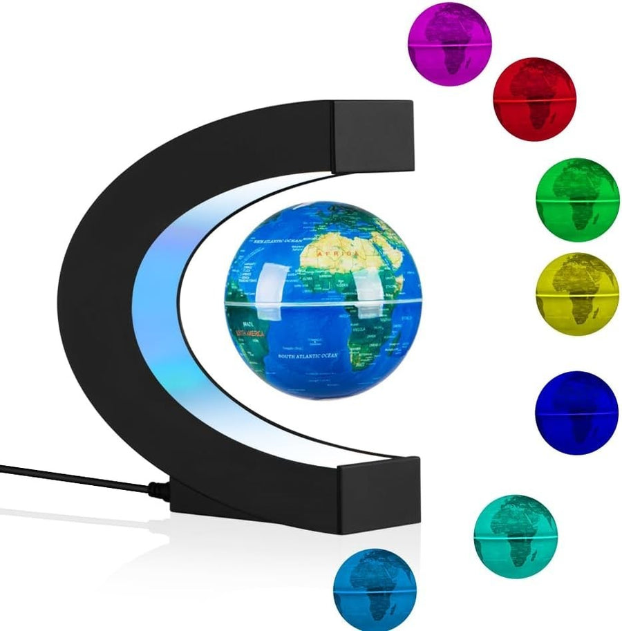 Levitating Globe Multi-Color, Floating Rotating Magnetic LED Desk Lamp