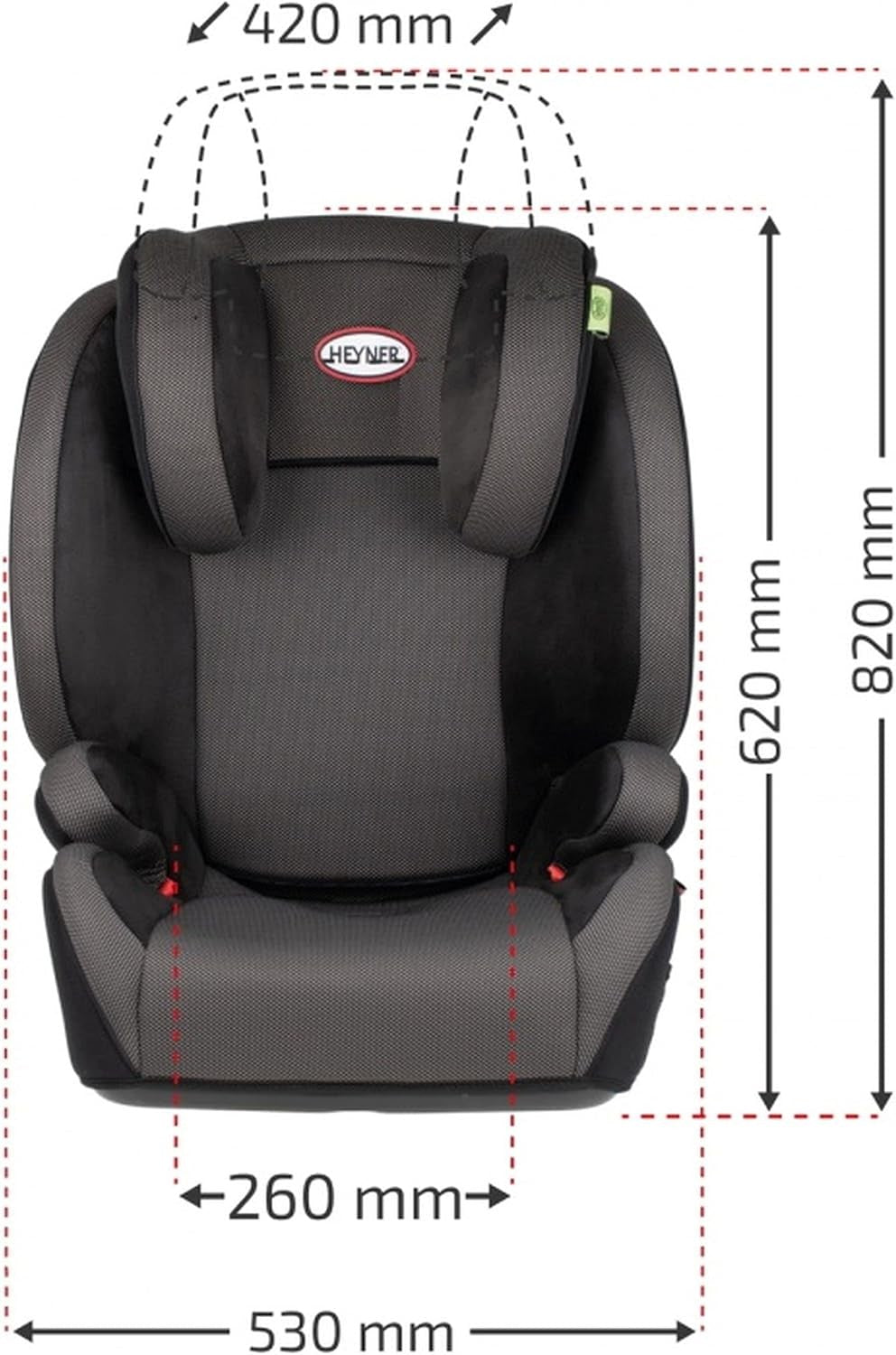 ISOFIX High Back Booster Car Seat Group 2/3 4–12 Years Adjustable Headrest