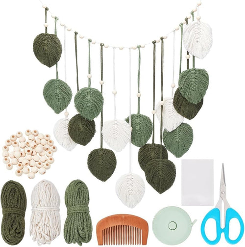 DIY Macrame Leaf Wall Hanging Kit Handmade Boho Home Decor