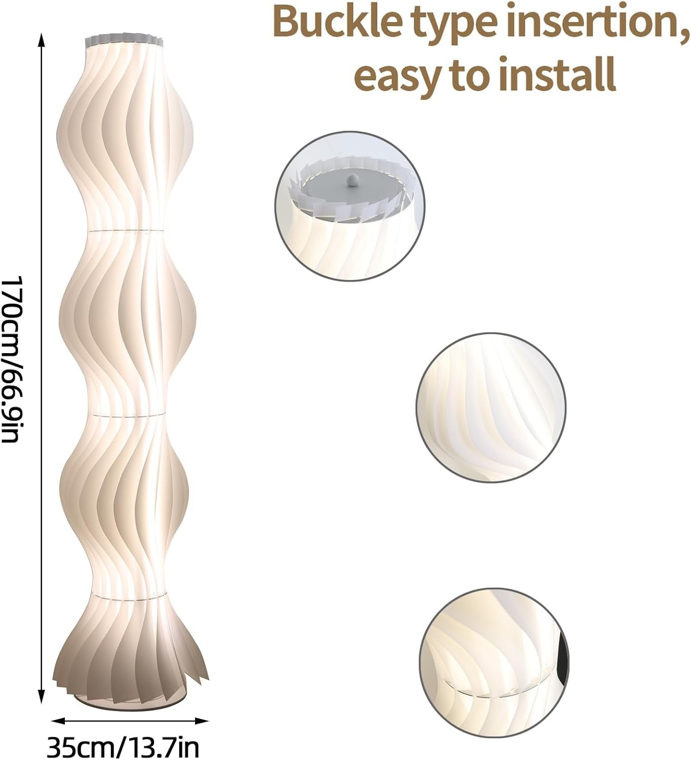 LED Floor Lamp 170cm Modern Dimmable Standing Light 3 Colour Acrylic Shade