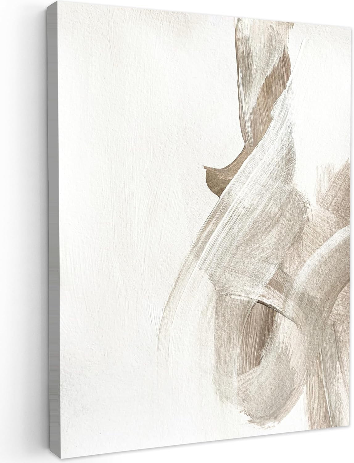 Beige Abstract Canvas Wall Art 50x70cm Framed Neutral