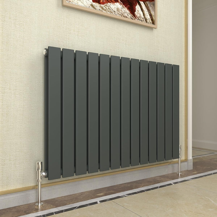 Horizontal Anthracite Radiator 600x884mm Double Flat Panel Modern