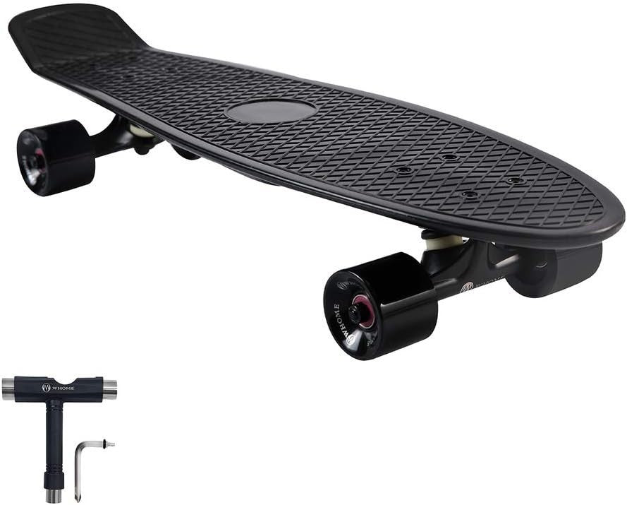 27" Cruiser Skateboard Black Plastic Deck ABEC-9 Bearings