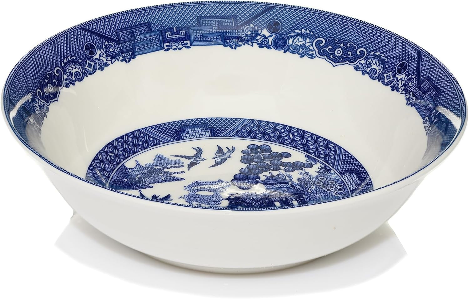 20 Piece Blue White Dinner Set Porcelain Plates Bowls Cups Saucers Classic