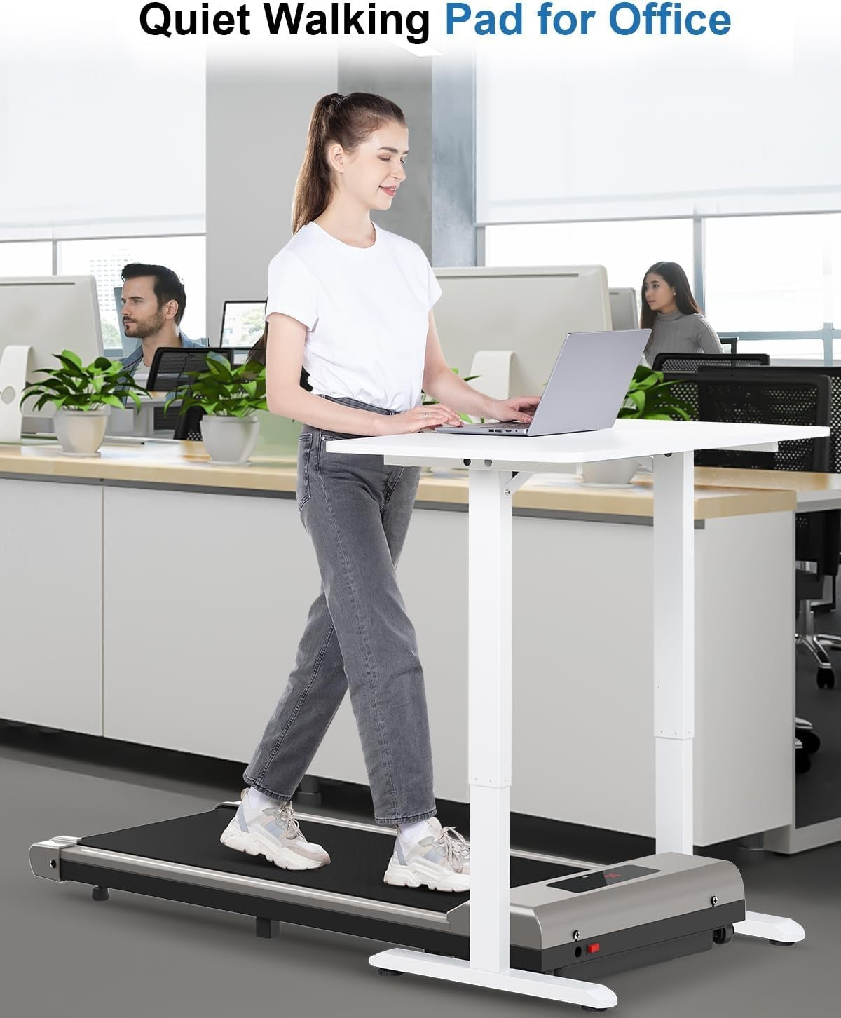 Under Desk Walking Treadmill 1-10km/h Ultra Slim Quiet Home Gym Fitness