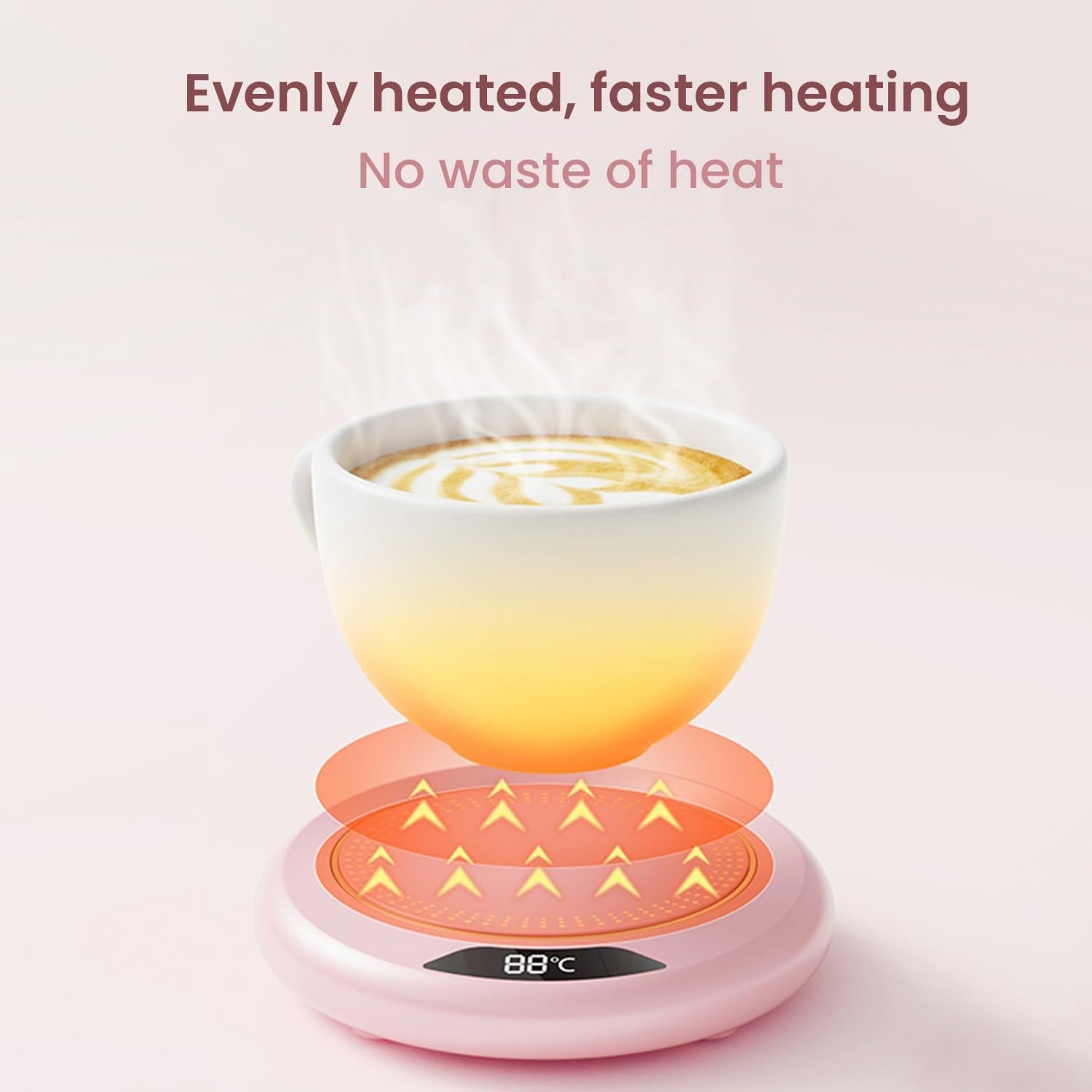 Ceramic Coffee Mug Set USB Warmer Plate Spoon