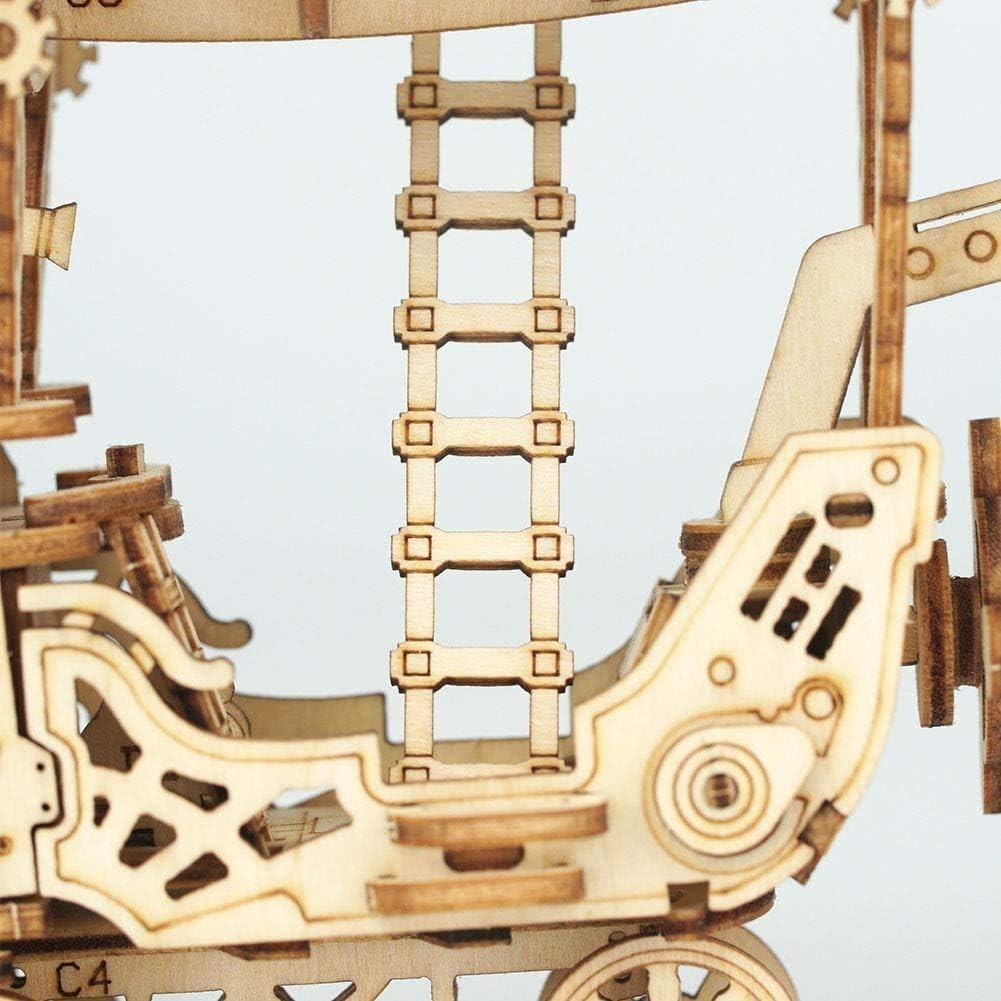 3D Wooden Airship Puzzle Kit with Steampunk Design for Kids & Adults