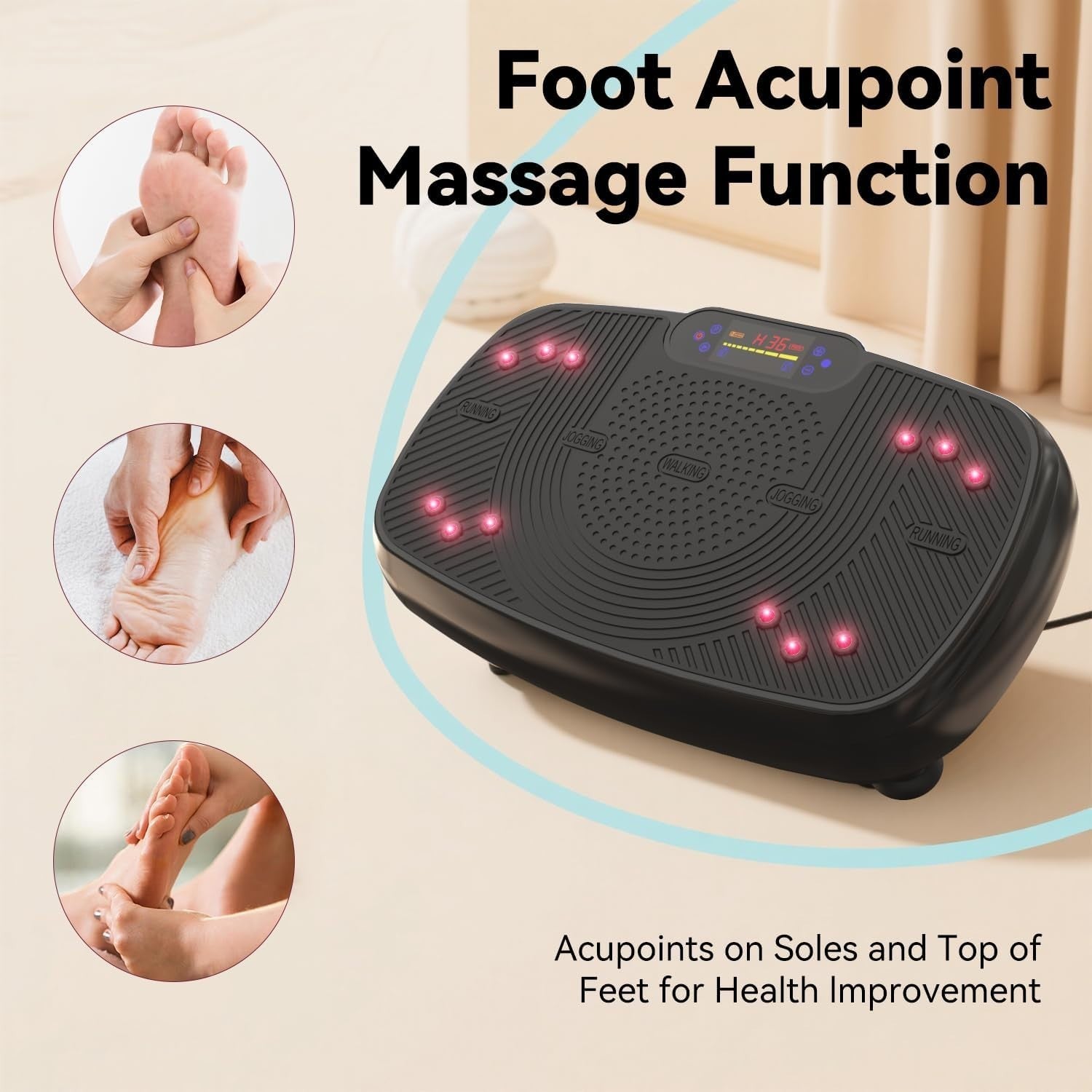 Dual Motor Vibration Plate Exercise Machine 199 Speeds Bluetooth Trainer