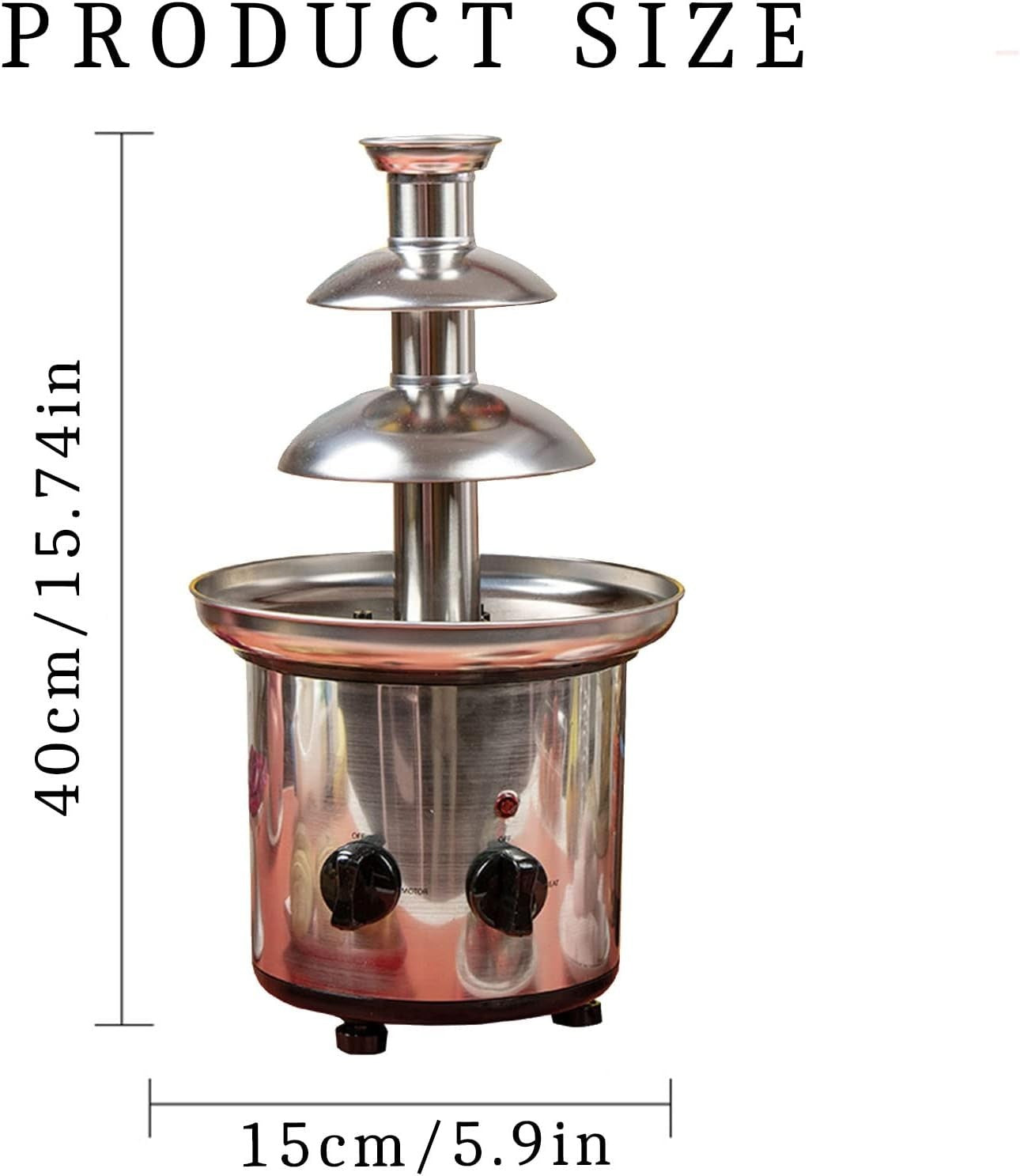 3 Tier Chocolate Fountain Fondue Machine Cheese Sauce Warmer