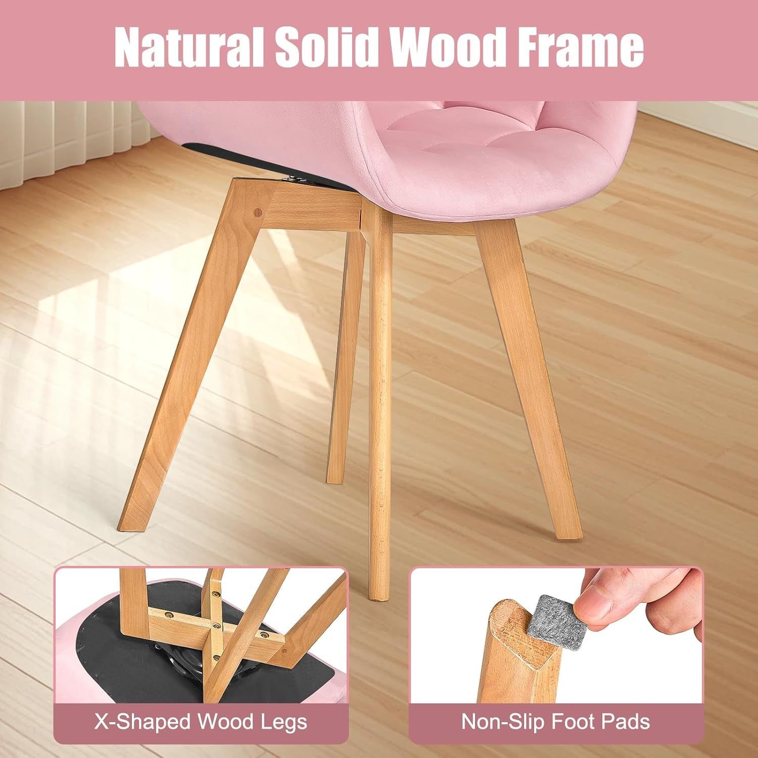 Pink Velvet Swivel Tub Chair Accent Armchair Wood Legs