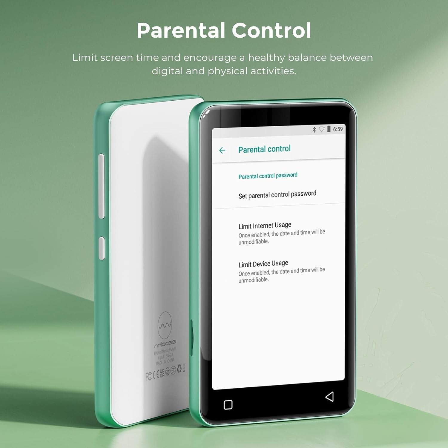 80GB MP3 Player Bluetooth WiFi 4" Touch Screen Parental