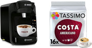 Capsule Coffee Machine 0.8L Auto Clean Compact Brewer with 80 Drink Bundle Black